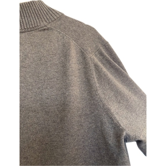 Eddie Bauer Men's Beige 1/4 Zip Mock Neck Knit Pullover Cotton Cashmere Blend; L - Picture 5 of 8